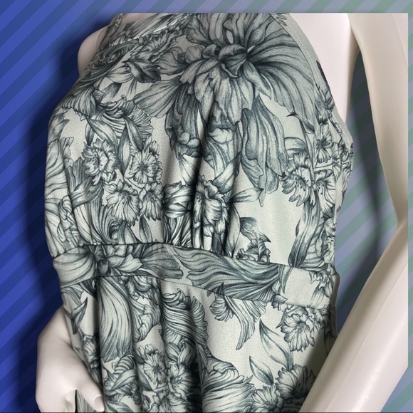 𝅺balance Collection Ornate Floral Sundress Size Large Mint Green and Teal EUC - Picture 3 of 13